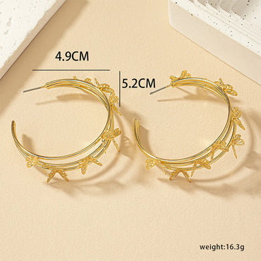 1 Pair Retro Modern Style Butterfly Plating Alloy Earrings