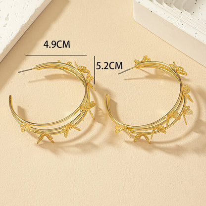 1 Pair Retro Modern Style Butterfly Plating Alloy Earrings