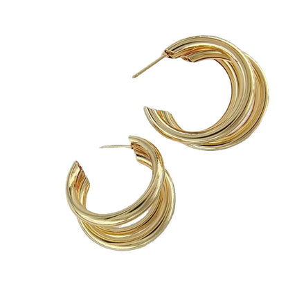 1 Pair Retro Modern Style Geometric Plating Iron Earrings