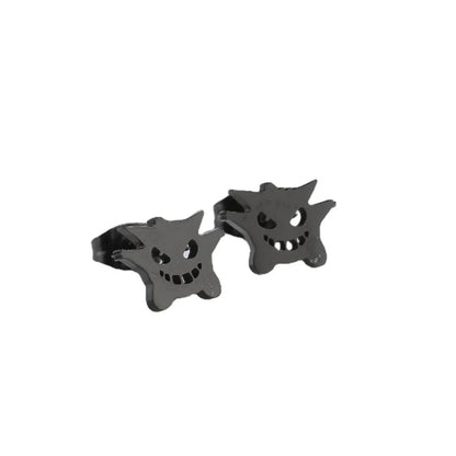 1 Pair Retro Monster Titanium Steel Hollow Out Ear Studs