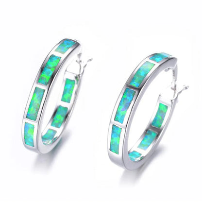 1 Pair Retro Multicolor Alloy Enamel Rhinestones Women'S Hoop Earrings