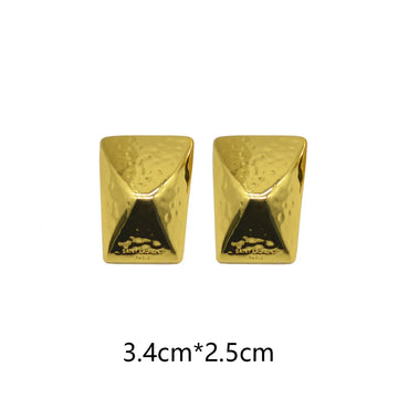 1 Pair Retro Quadrilateral Plating Alloy 14k Gold Plated Ear Studs