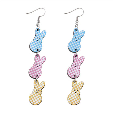 1 Pair Retro Rabbit Wood Drop Earrings