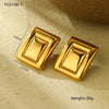 1 Pair Retro Rectangle 304 Stainless Steel Ear Studs