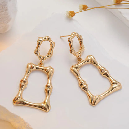 1 Pair Retro Roman Style Geometric Plating Alloy Drop Earrings