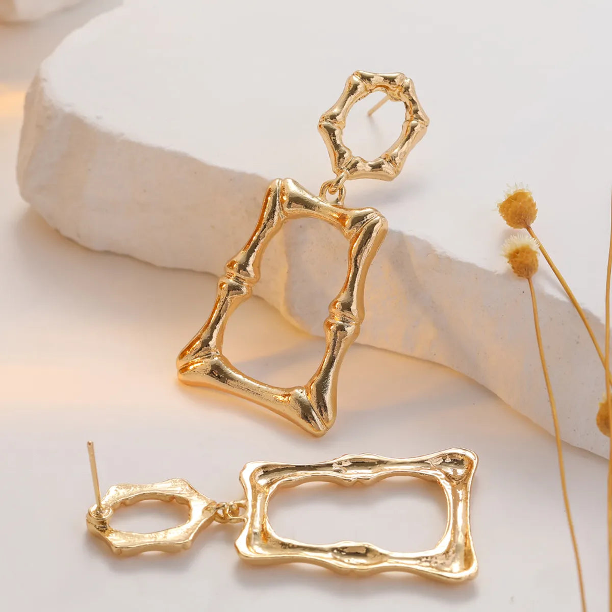 1 Pair Retro Roman Style Geometric Plating Alloy Drop Earrings