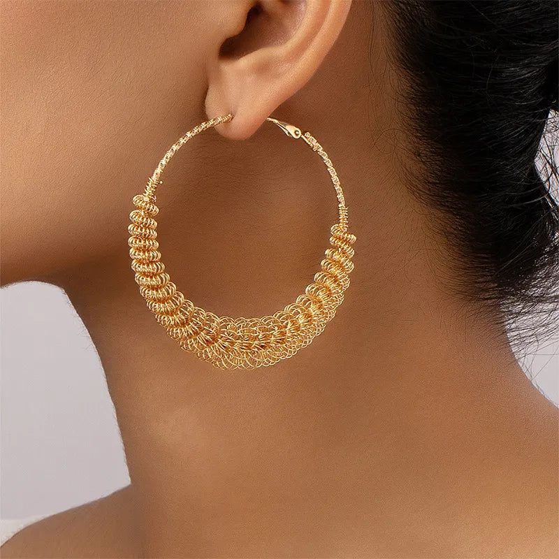 1 Pair Retro Roman Style Geometric Plating Alloy Earrings