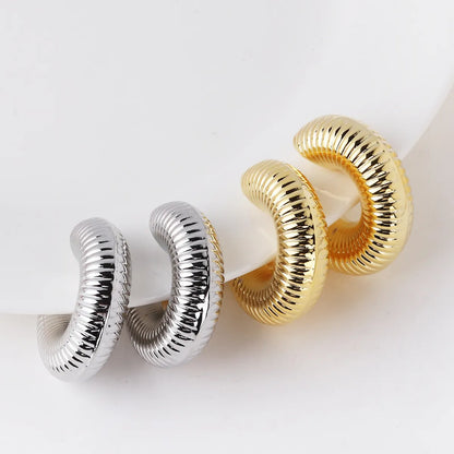 1 Pair Retro Roman Style Geometric Plating Copper Ear Studs