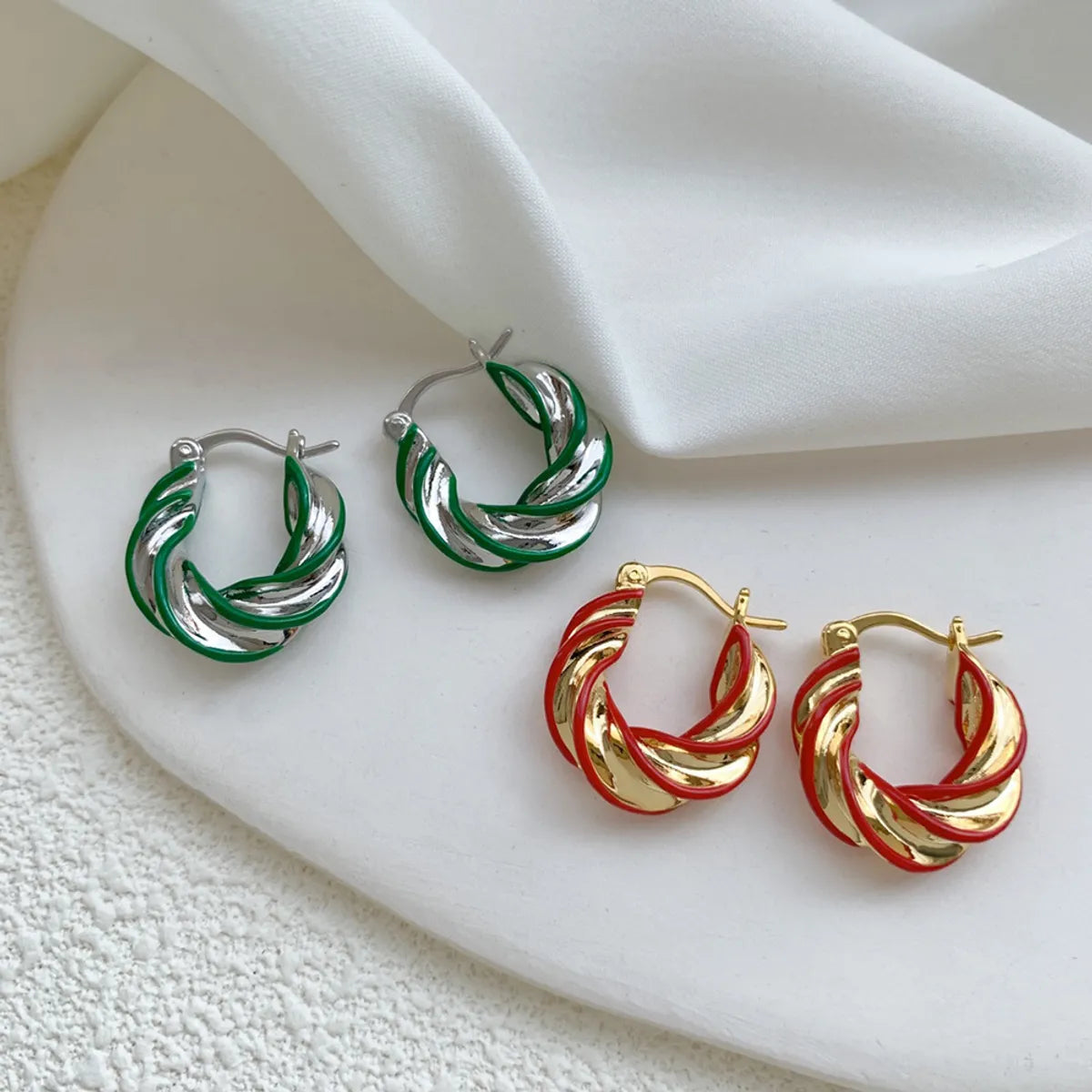 1 Pair Retro Roman Style Geometric Plating Copper Earrings