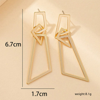 1 Pair Retro Roman Style Geometric Plating Ferroalloy 14k Gold Plated Drop Earrings