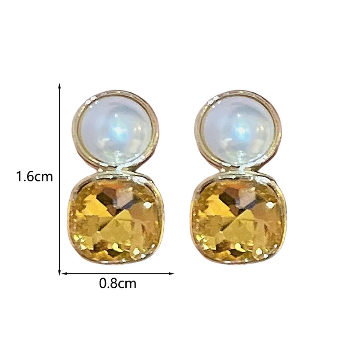 1 Pair Retro Round Inlay Alloy Imitation Pearl Rhinestones Ear Studs