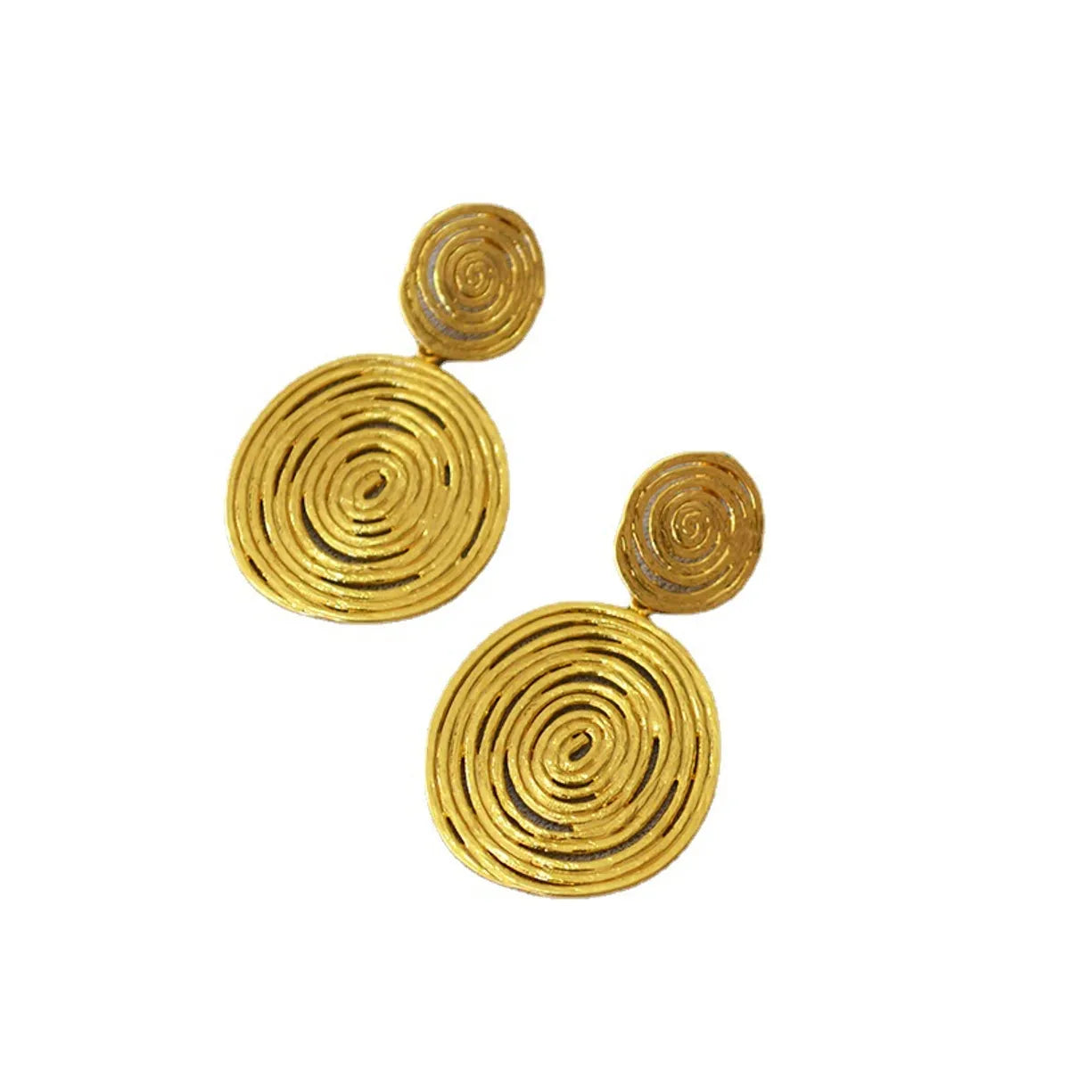 1 Pair Retro Round Plating Copper Drop Earrings