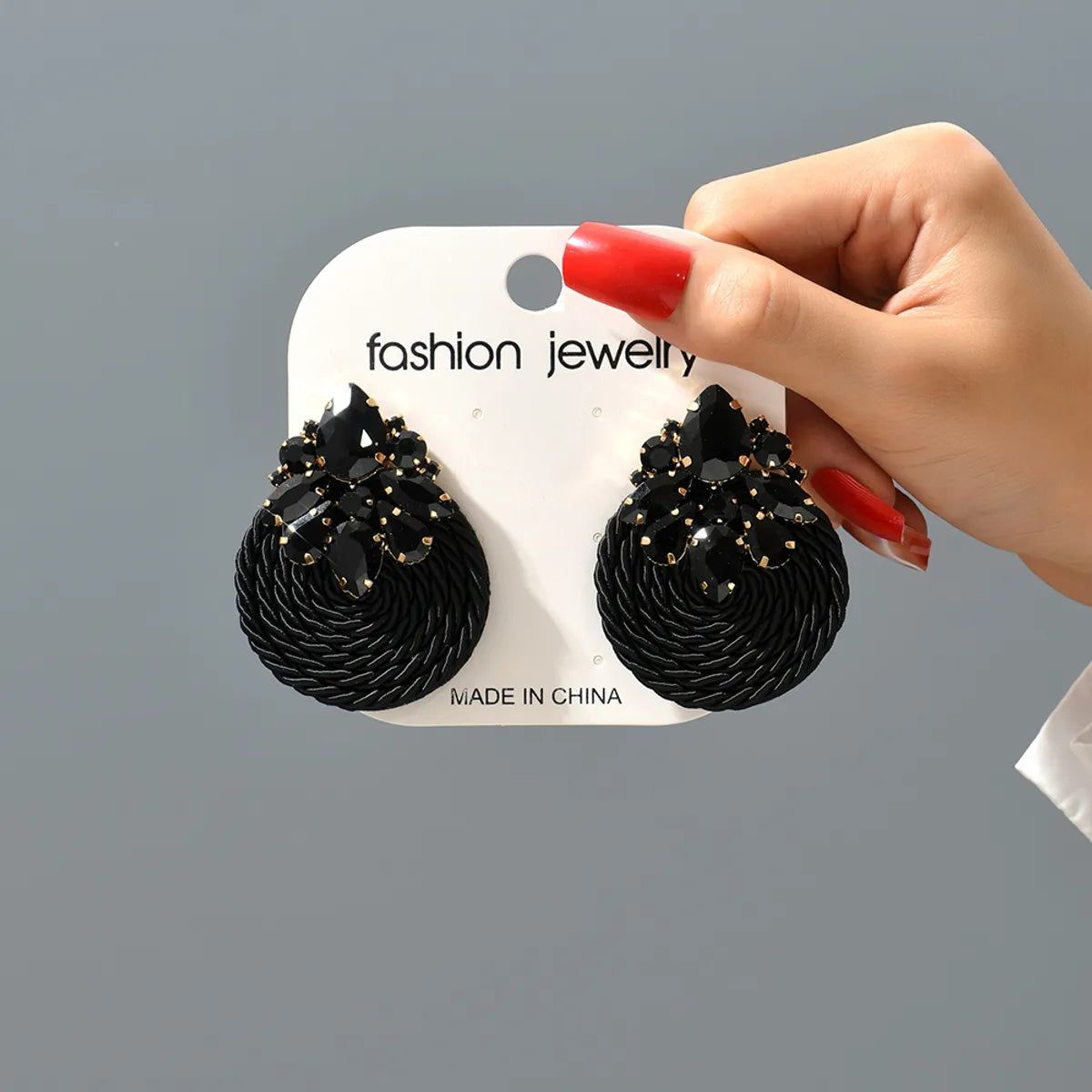 1 Pair Retro Round Rhinestone Women'S Earrings