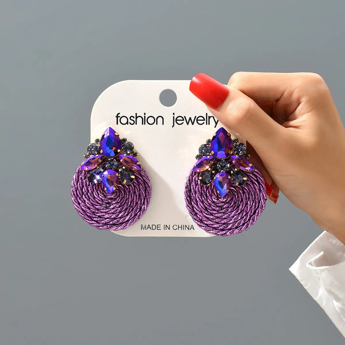 1 Pair Retro Round Rhinestone Women'S Earrings