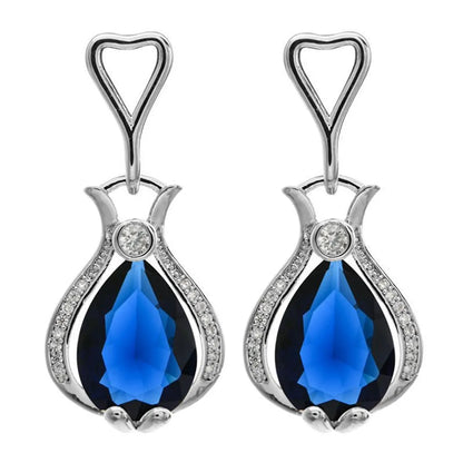 1 Pair Retro Shiny Water Droplets Vase Plating Inlay Copper Zircon White Gold Plated Drop Earrings