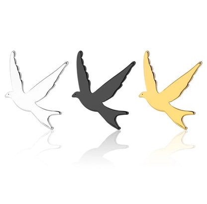 1 Pair Retro Simple Style Animal Bird Polishing Plating 304 Stainless Steel 18K Gold Plated Ear Studs