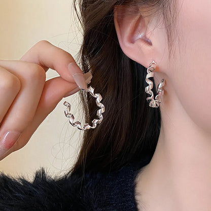 1 Pair Retro Simple Style C Shape Spiral Alloy Ear Studs