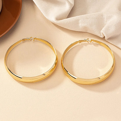 1 Pair Retro Simple Style Circle Plating Alloy Drop Earrings