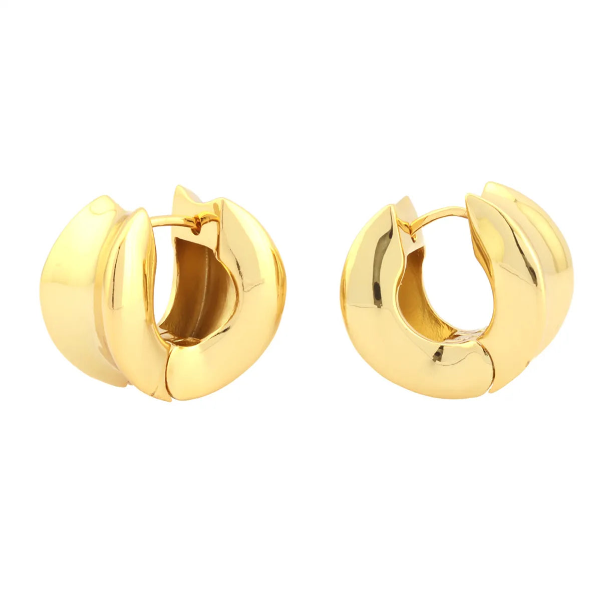 1 Pair Retro Simple Style Circle Plating Copper 18k Gold Plated Hoop Earrings