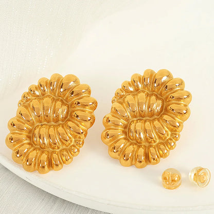 1 Pair Retro Simple Style Classic Style Twist Plating 304 Stainless Steel 18K Gold Plated Ear Studs