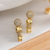 1 Pair Retro Simple Style Commute Round Water Droplets Inlay Copper Zircon 18K Gold Plated Drop Earrings