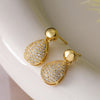 1 Pair Retro Simple Style Commute Round Water Droplets Inlay Copper Zircon 18K Gold Plated Drop Earrings