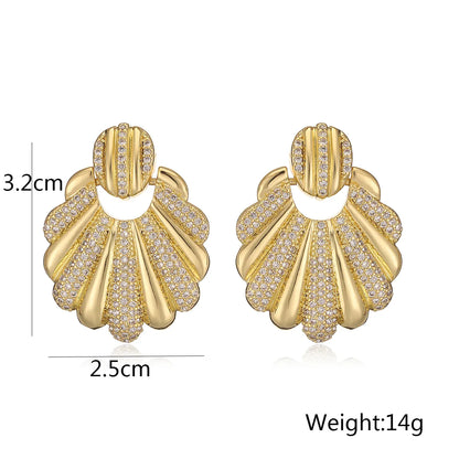 1 Pair Retro Simple Style Commute Solid Color Plating Inlay Copper Zircon 18K Gold Plated Drop Earrings