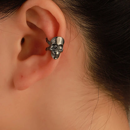 1 Pair Retro Simple Style Cool Style Geometric Skull Plating Alloy Copper Drop Earrings