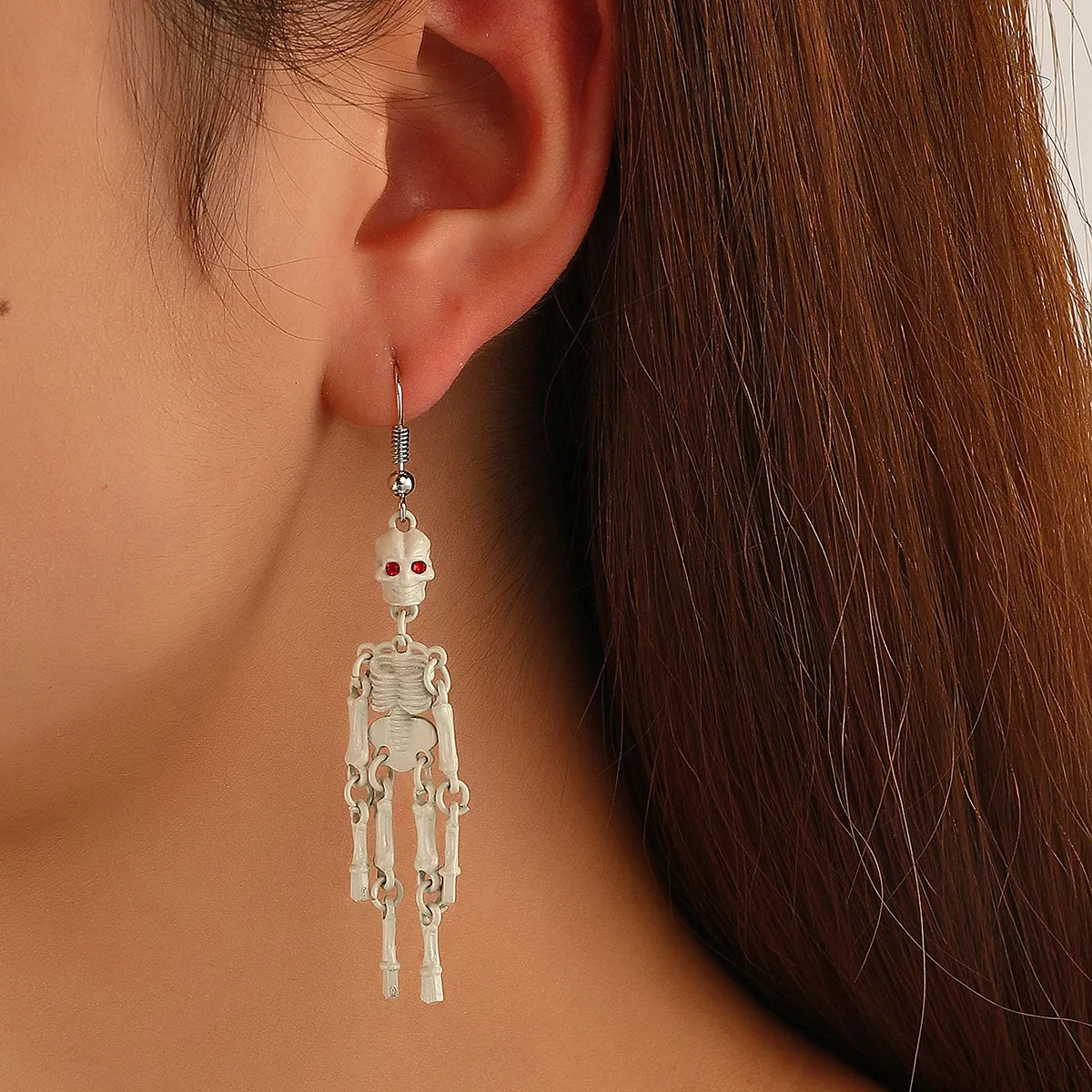 1 Pair Retro Simple Style Cool Style Geometric Skull Plating Alloy Copper Drop Earrings