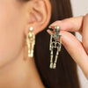 1 Pair Retro Simple Style Cool Style Geometric Skull Plating Alloy Copper Drop Earrings