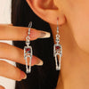 1 Pair Retro Simple Style Cool Style Geometric Skull Plating Alloy Copper Drop Earrings