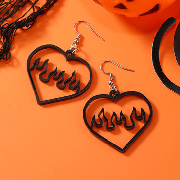 1 Pair Retro Simple Style Flame Heart Shape Arylic Drop Earrings