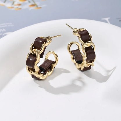 1 Pair Retro Simple Style Geometric Alloy Ear Studs