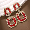 1 Pair Retro Simple Style Geometric Artificial Crystal Alloy Drop Earrings