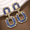 1 Pair Retro Simple Style Geometric Artificial Crystal Alloy Drop Earrings