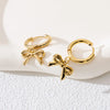 1 Pair Retro Simple Style Geometric Bow Knot Plating 304 Stainless Steel Drop Earrings Earrings