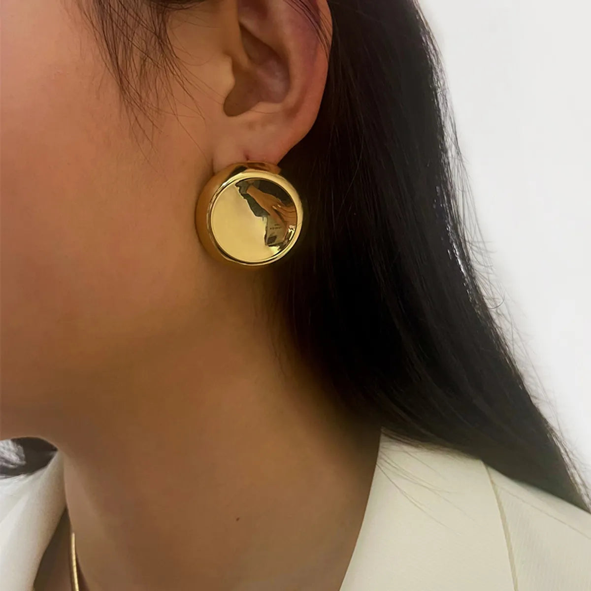 1 Pair Retro Simple Style Geometric Copper 18K Gold Plated Ear Studs