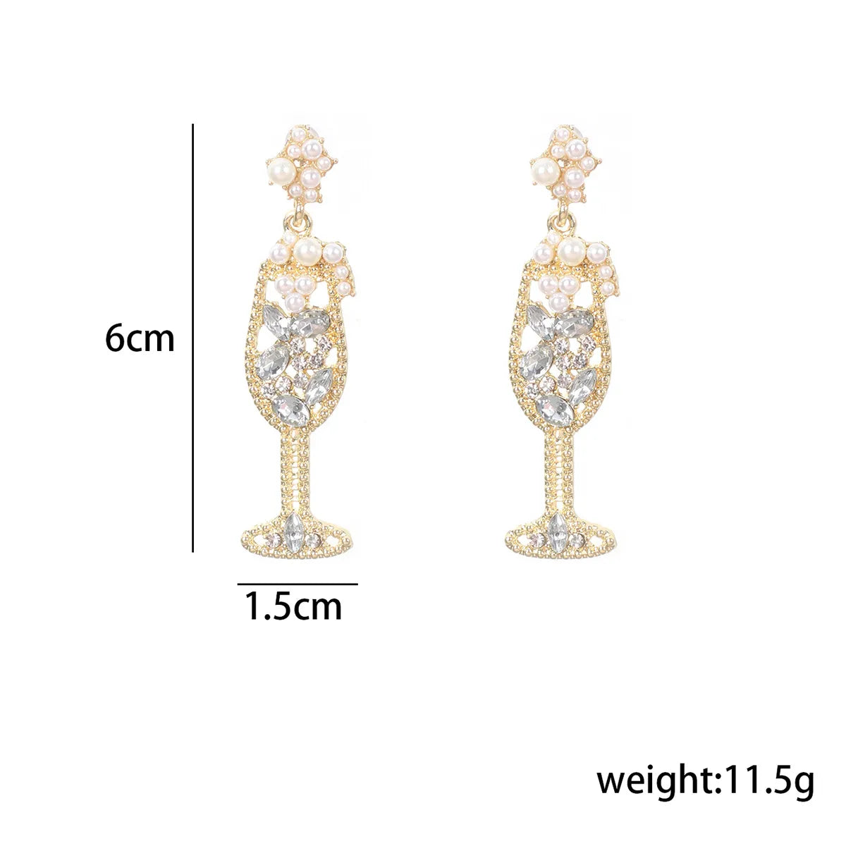 1 Pair Retro Simple Style Geometric Copper Rhinestones Drop Earrings