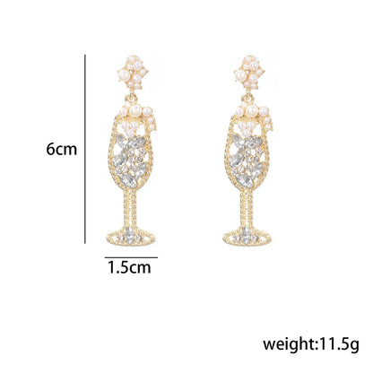 1 Pair Retro Simple Style Geometric Copper Rhinestones Drop Earrings