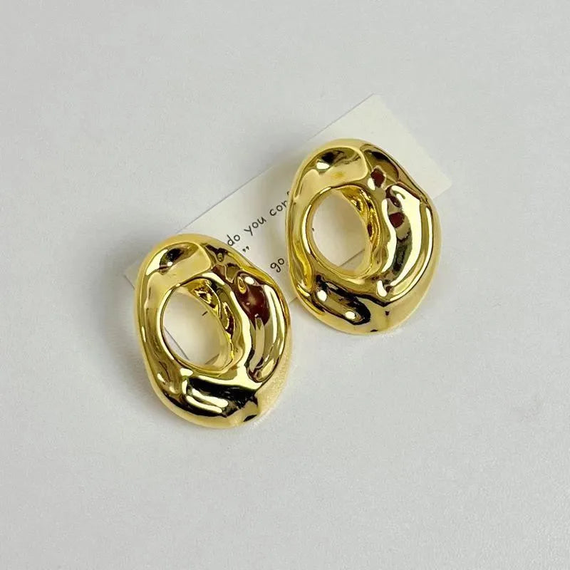 1 Pair Retro Simple Style Geometric Plating Alloy Gold Plated Silver Plated Ear Studs