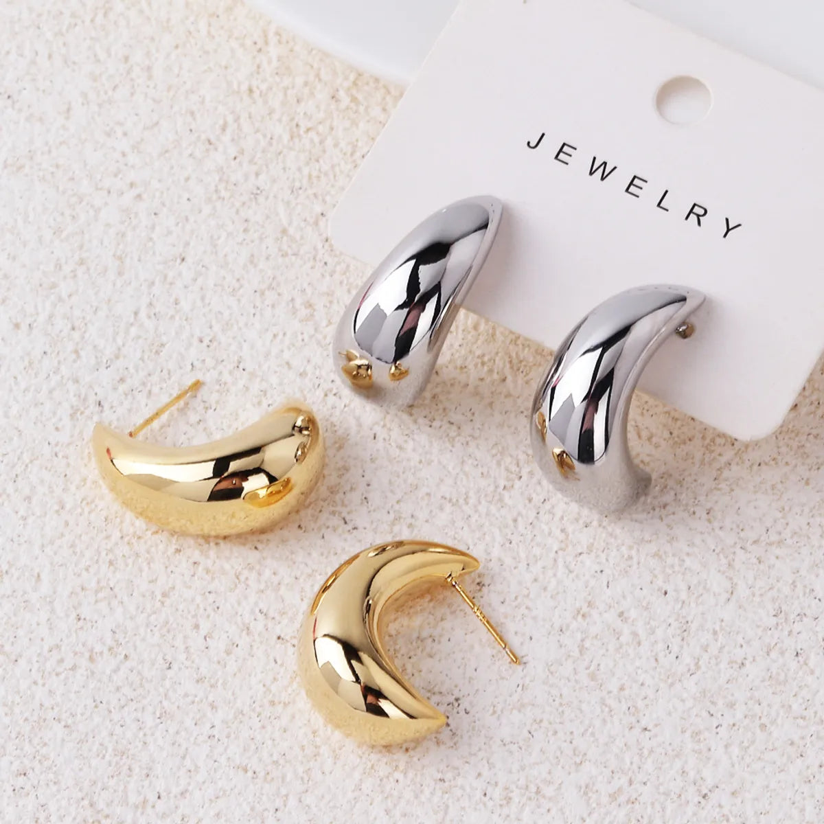 1 Pair Retro Simple Style Geometric Plating Copper Ear Studs