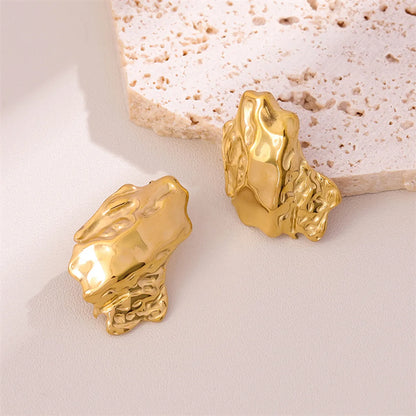 1 Pair Retro Simple Style Geometric Plating Stainless Steel 18k Gold Plated Ear Studs