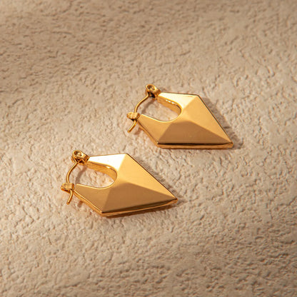 1 Pair Retro Simple Style Geometric Plating Stainless Steel Gold Plated Earrings