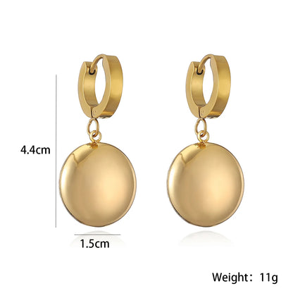 1 Pair Retro Simple Style Heart Shape Plating 304 Stainless Steel 18K Gold Plated Drop Earrings