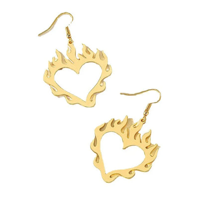 1 Pair Retro Simple Style Heart Shape Plating Alloy Gold Plated Ear Hook