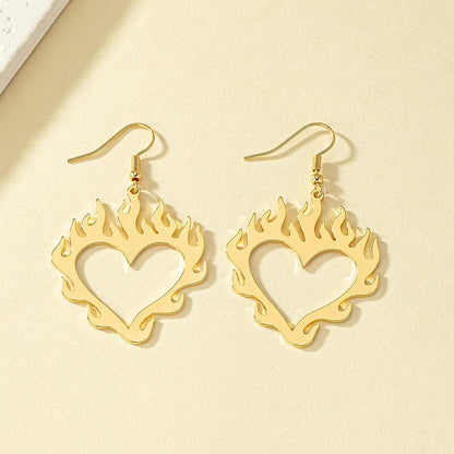 1 Pair Retro Simple Style Heart Shape Plating Alloy Gold Plated Ear Hook