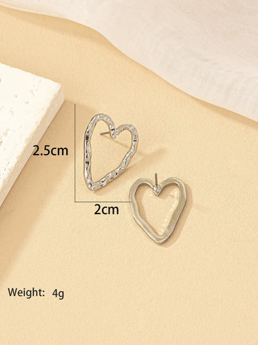 1 Pair Retro Simple Style Heart Shape Plating Alloy Gold Plated Ear Studs