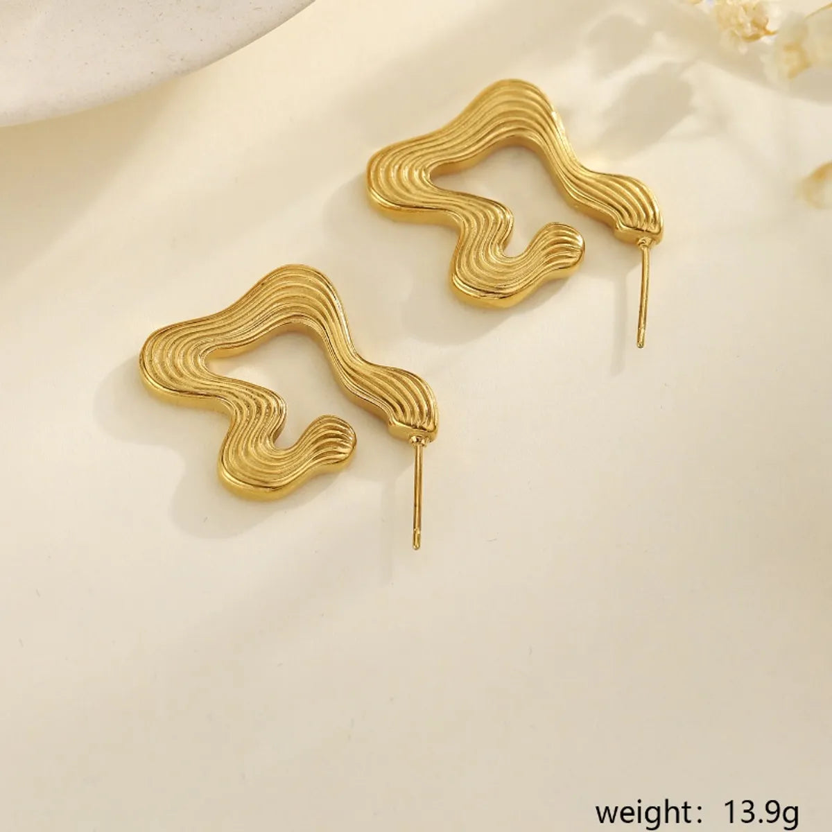 1 Pair Retro Simple Style Irregular Plating 304 Stainless Steel 18K Gold Plated Drop Earrings