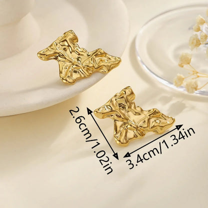 1 Pair Retro Simple Style Irregular Plating 304 Stainless Steel 18K Gold Plated Drop Earrings