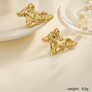 1 Pair Retro Simple Style Irregular Plating 304 Stainless Steel 18K Gold Plated Drop Earrings